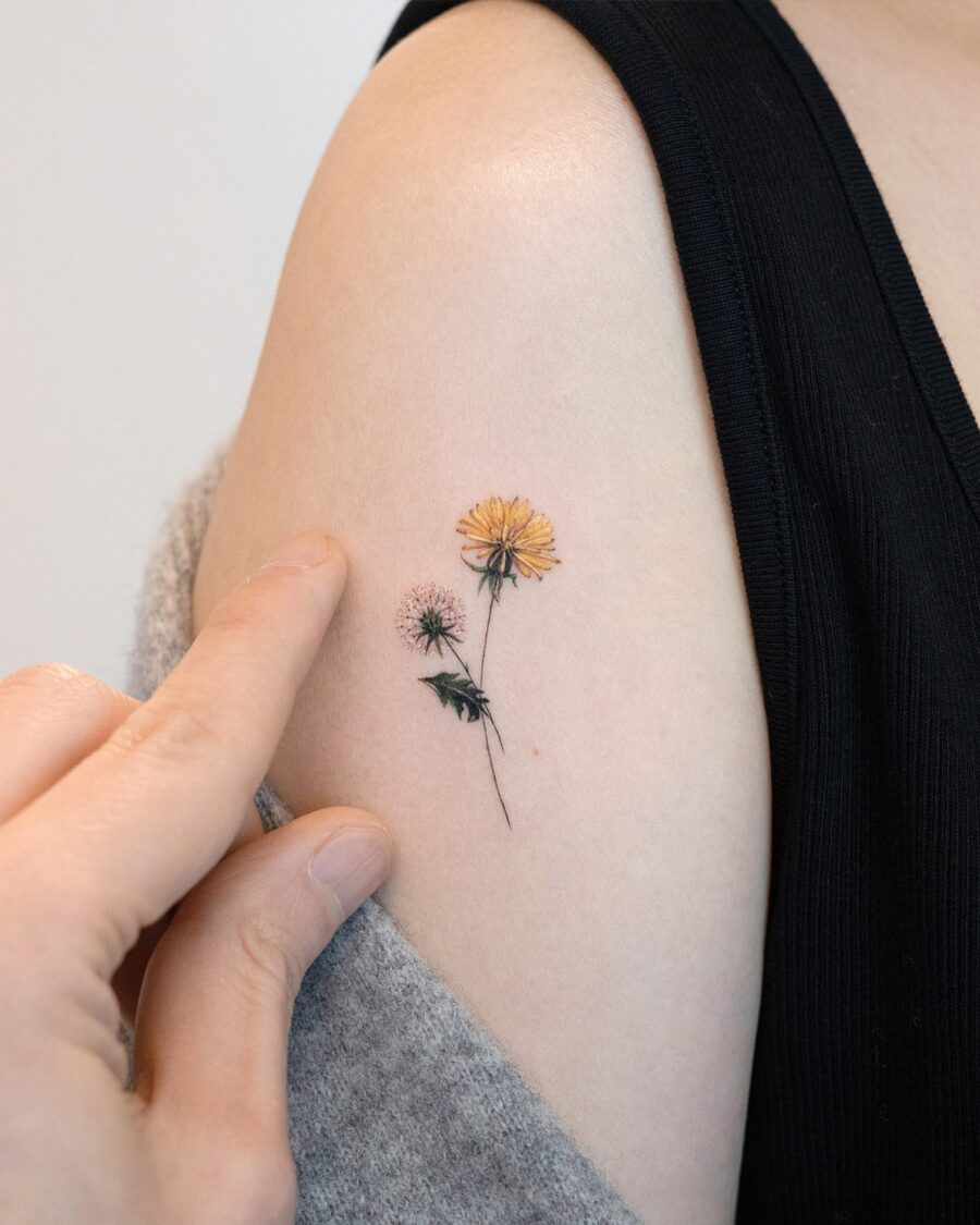 Delicate birth flower tattoo on inner arm Tattoo on skin