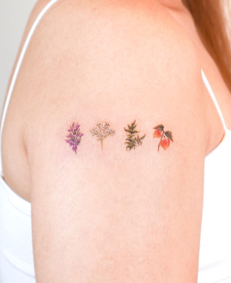 Elegant birth flower tattoos for meaningful expressions Tattoo on skin