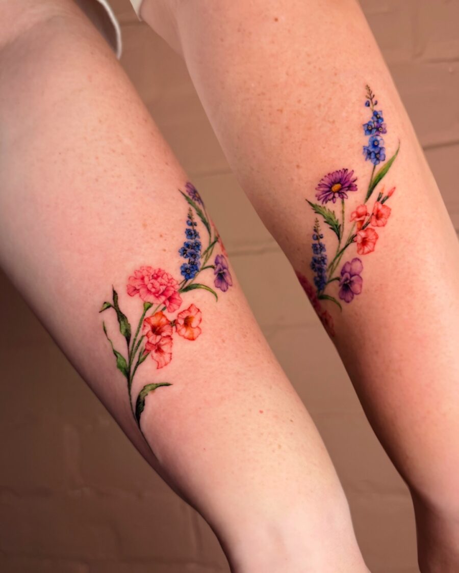 Vibrant floral tattoo designs on beautiful skin Tattoo on skin