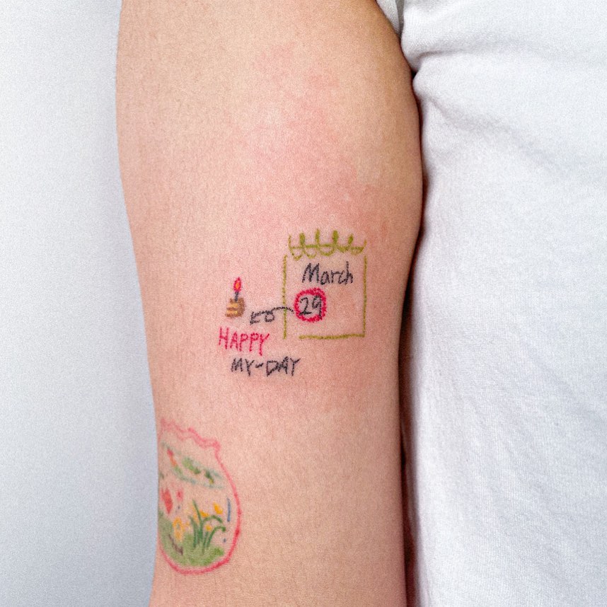 Celebrating Life with Fun Birthday Tattoos Tattoo on skin