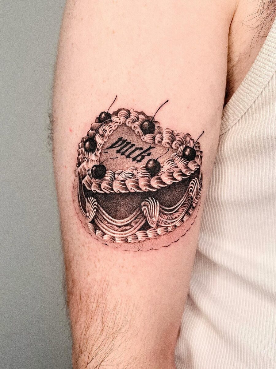 Delicious cake tattoo for special birthdays Tattoo on skin