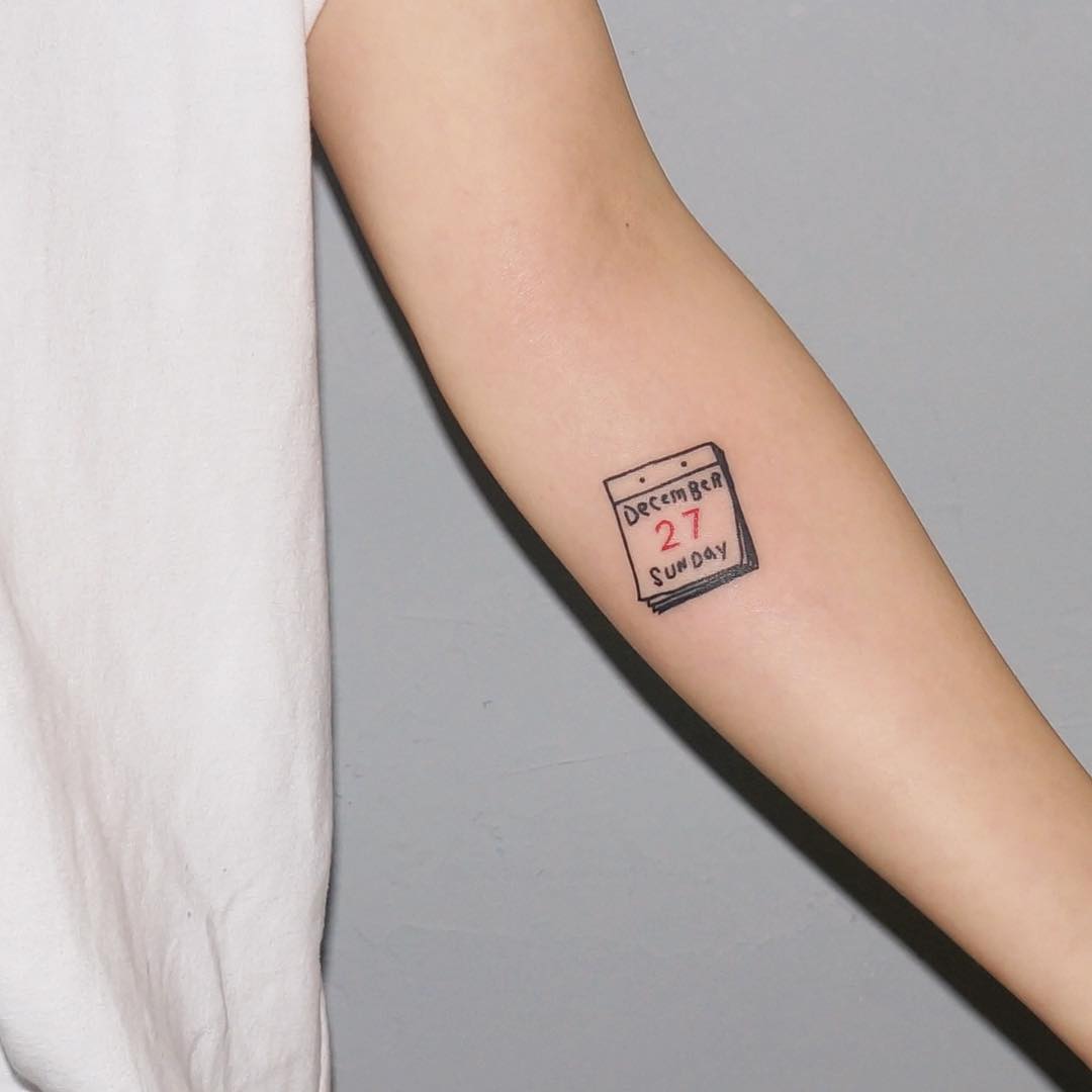Unique Calendar Tattoo for Special Birthdays Tattoo on skin