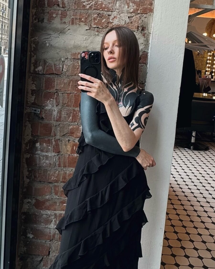 Elegant black sleeve tattoo style statement Tattoo on skin