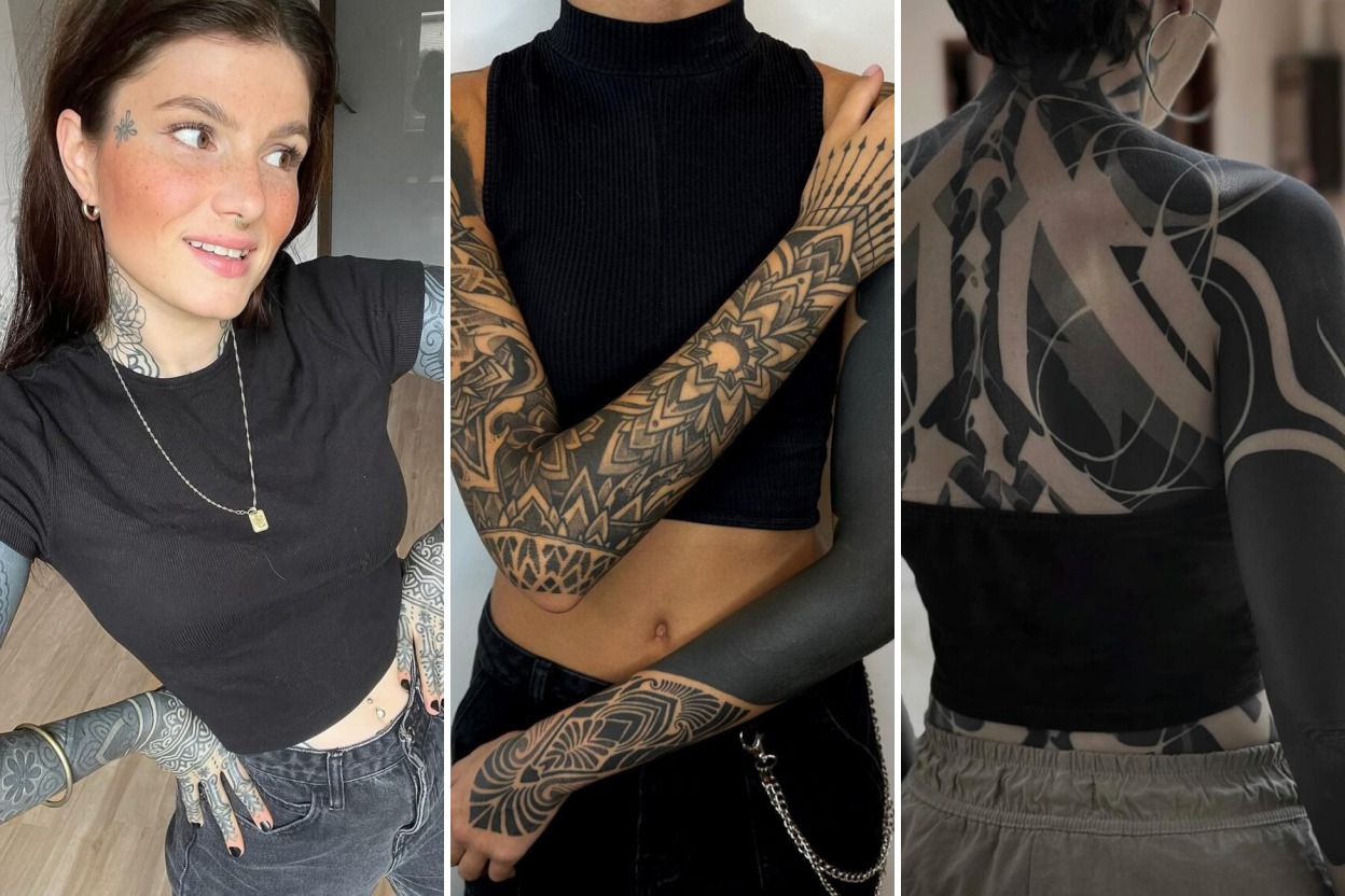 35+ Black Sleeve Tattoo Ideas Flowing With Intricate Monochromatic Power Featured 3-Panel Lookbook Collage