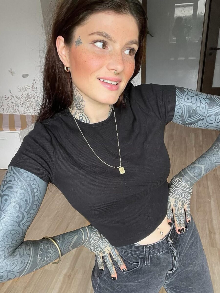 Intricate black sleeve tattoo designs on display Tattoo on skin
