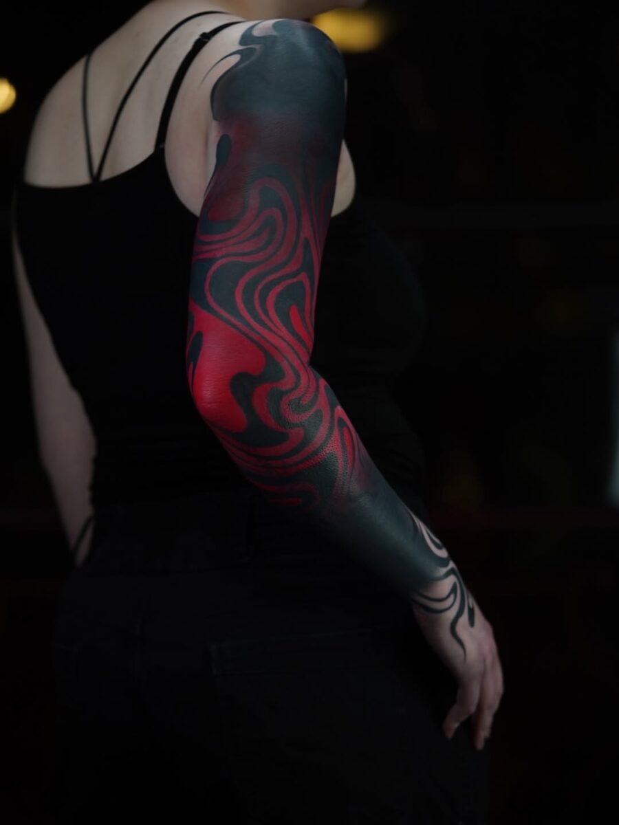 Vibrant abstract design with bold colors Tattoo on skin
