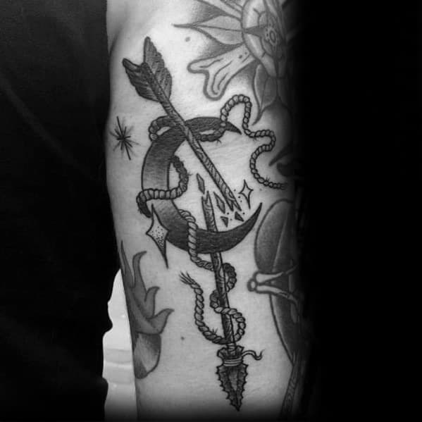 An Arrow Tattoo Broken by the Moon Arrow Tattoo Tattoo on skin