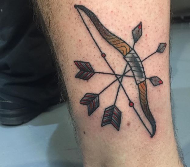 Bow on Three Arrows Tattoo Ink Arrow Tattoo Tattoo on skin