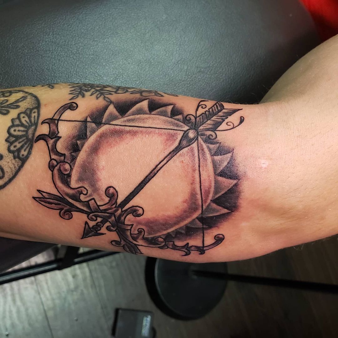 Shoot Down the Sun Tattoo Arrow Tattoo Tattoo on skin