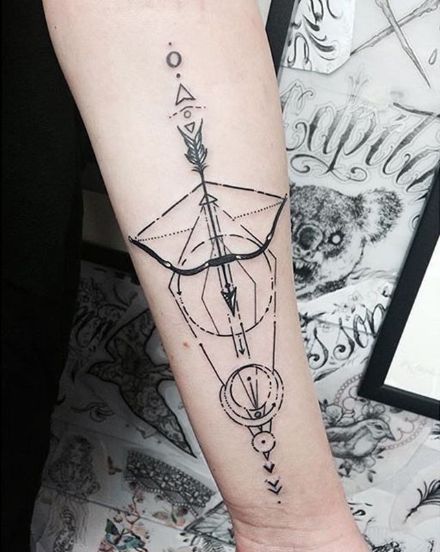 The Math of Great Aim Arrow Tattoo Tattoo on skin