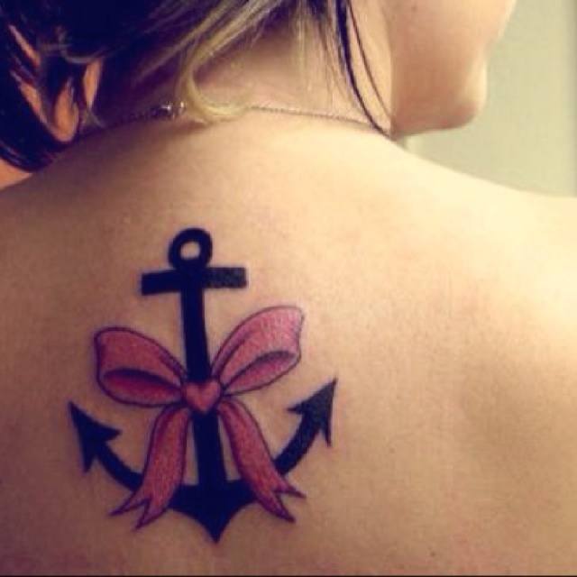 Skull and bow tattoo Tattoo on skin