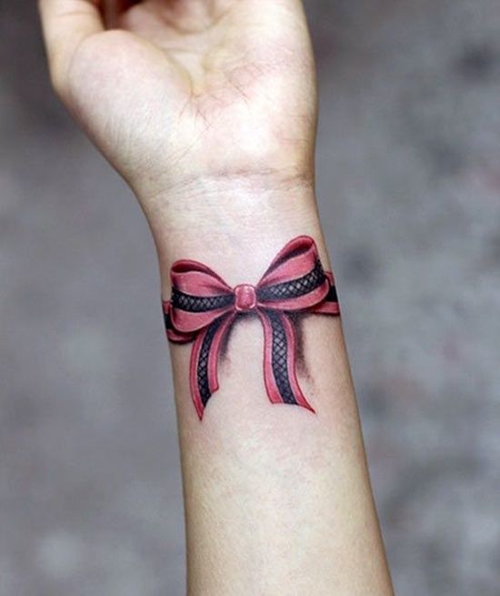 Lace bow tattoo style Tattoo on skin