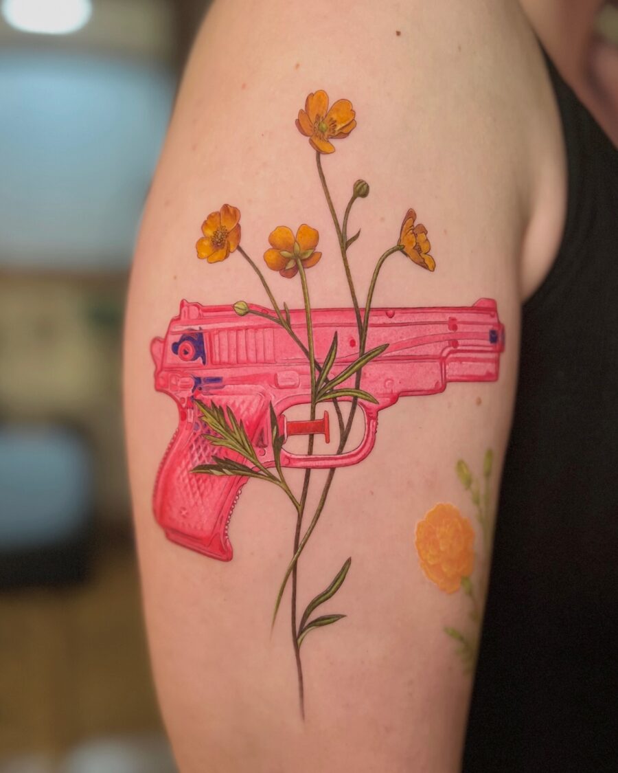 A bold blend of nature and self-expression Tattoo on skin