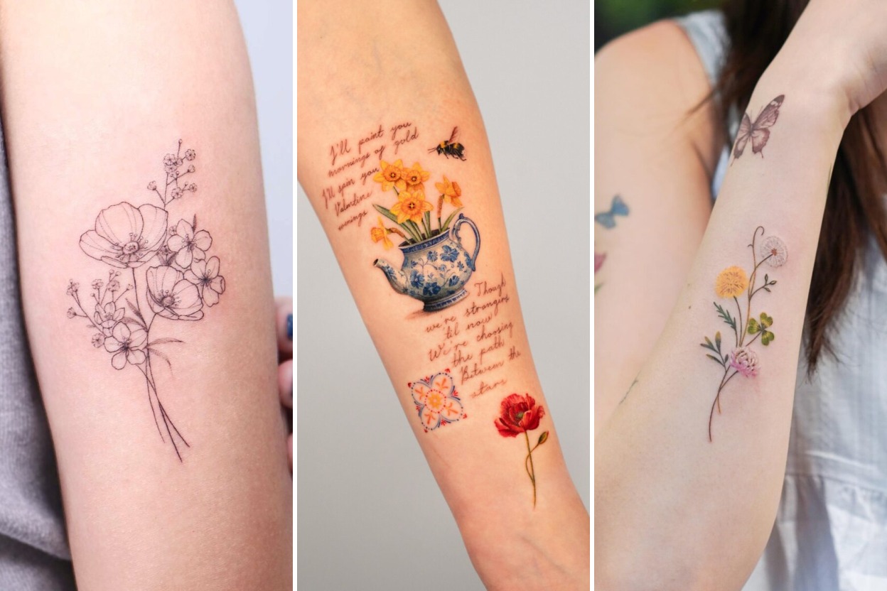 35+ Buttercup Flower Tattoo Ideas Radiant With Cheerful Golden Blooms Featured 3-Panel Lookbook Collage