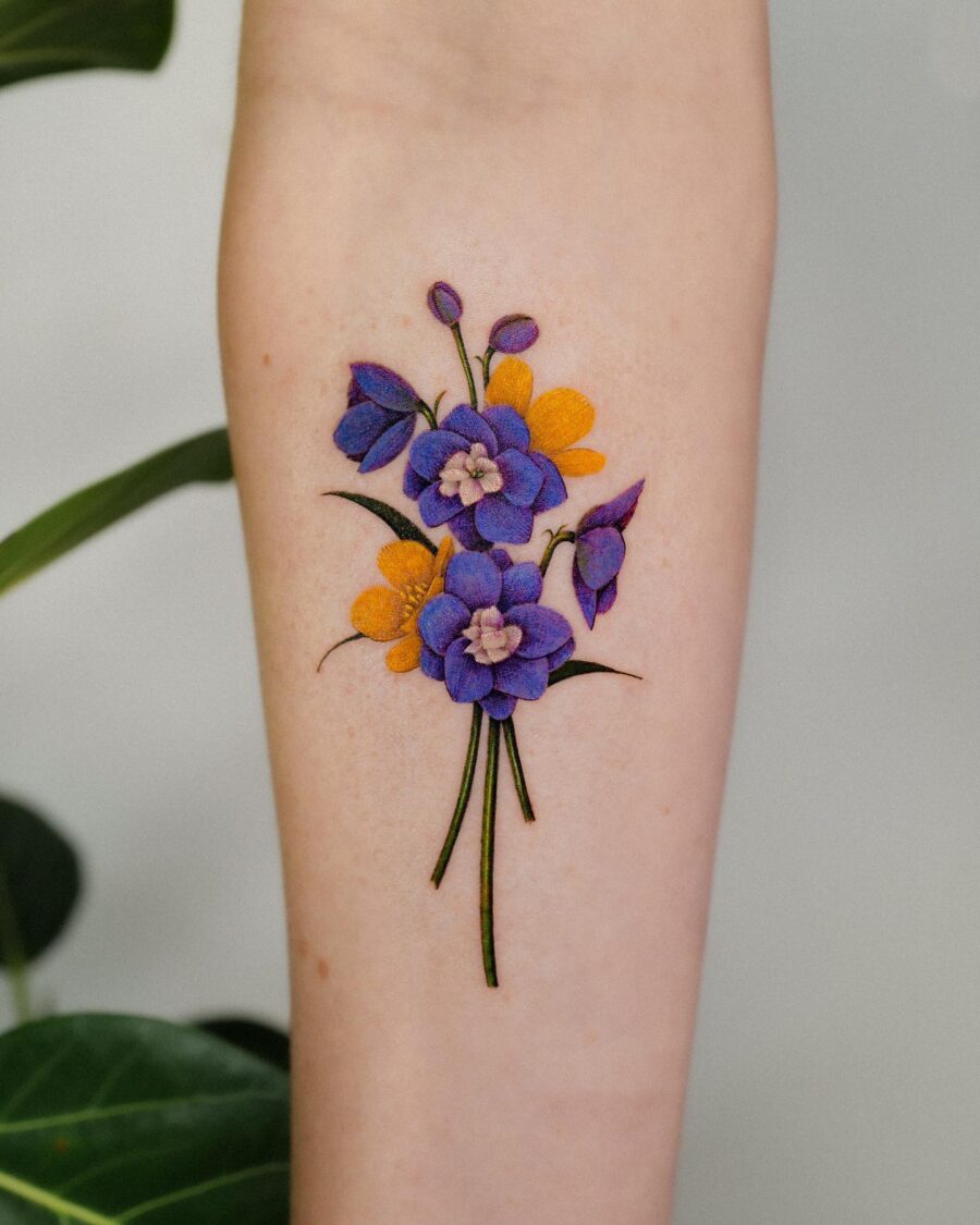 Vibrant Buttercup Flower Tattoo Design Inspiration Tattoo on skin