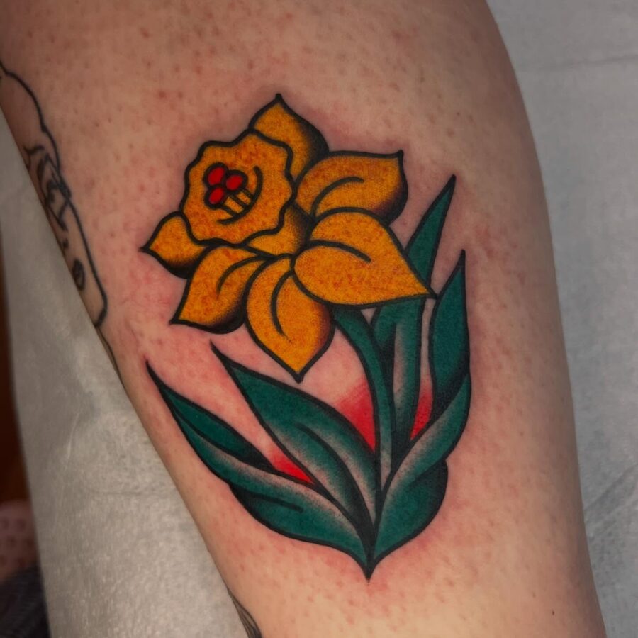Vibrant Yellow Buttercup Flower Tattoo Design Tattoo on skin