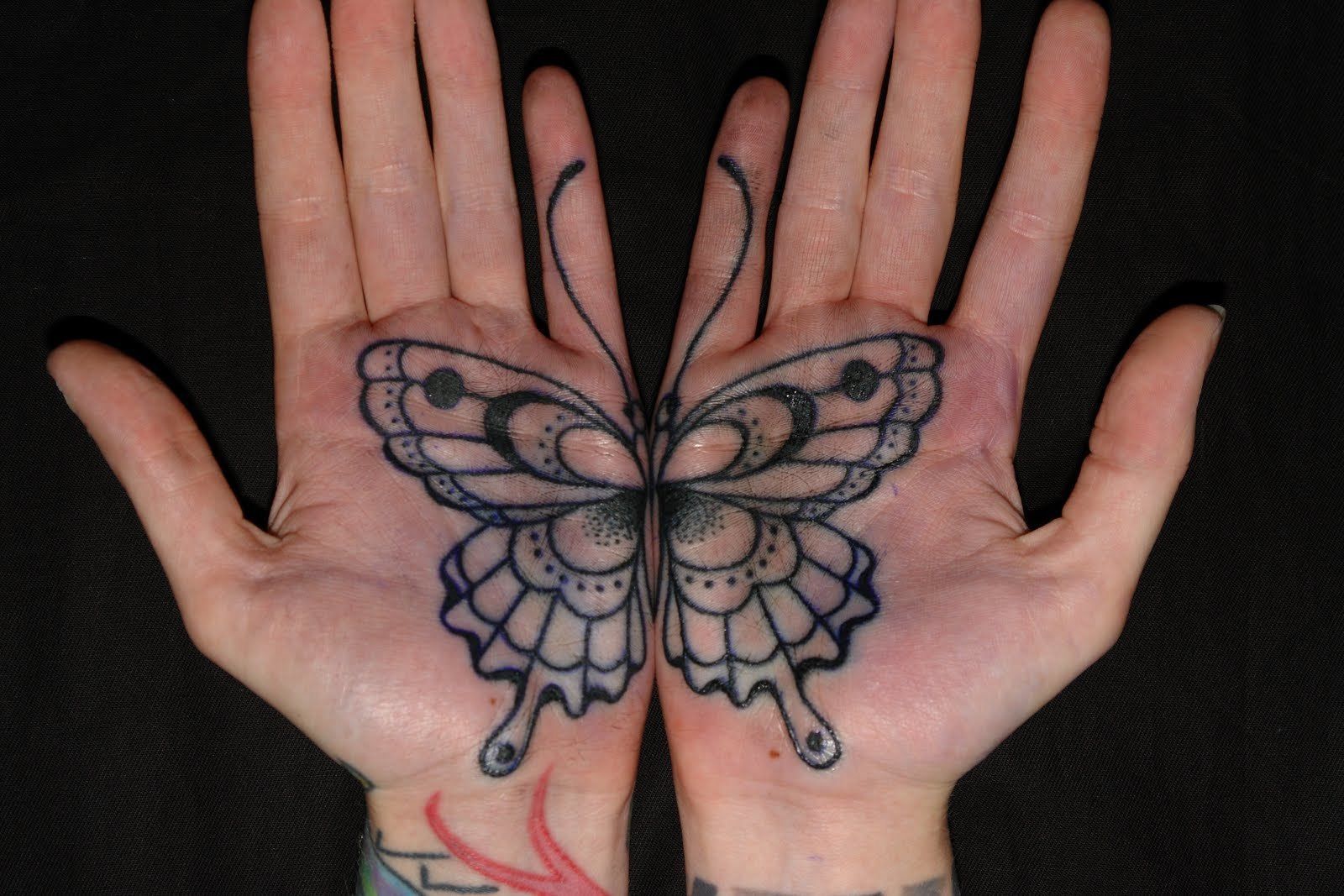 Cool Butterfly Hand-Palm Tattoo Tattoo on skin