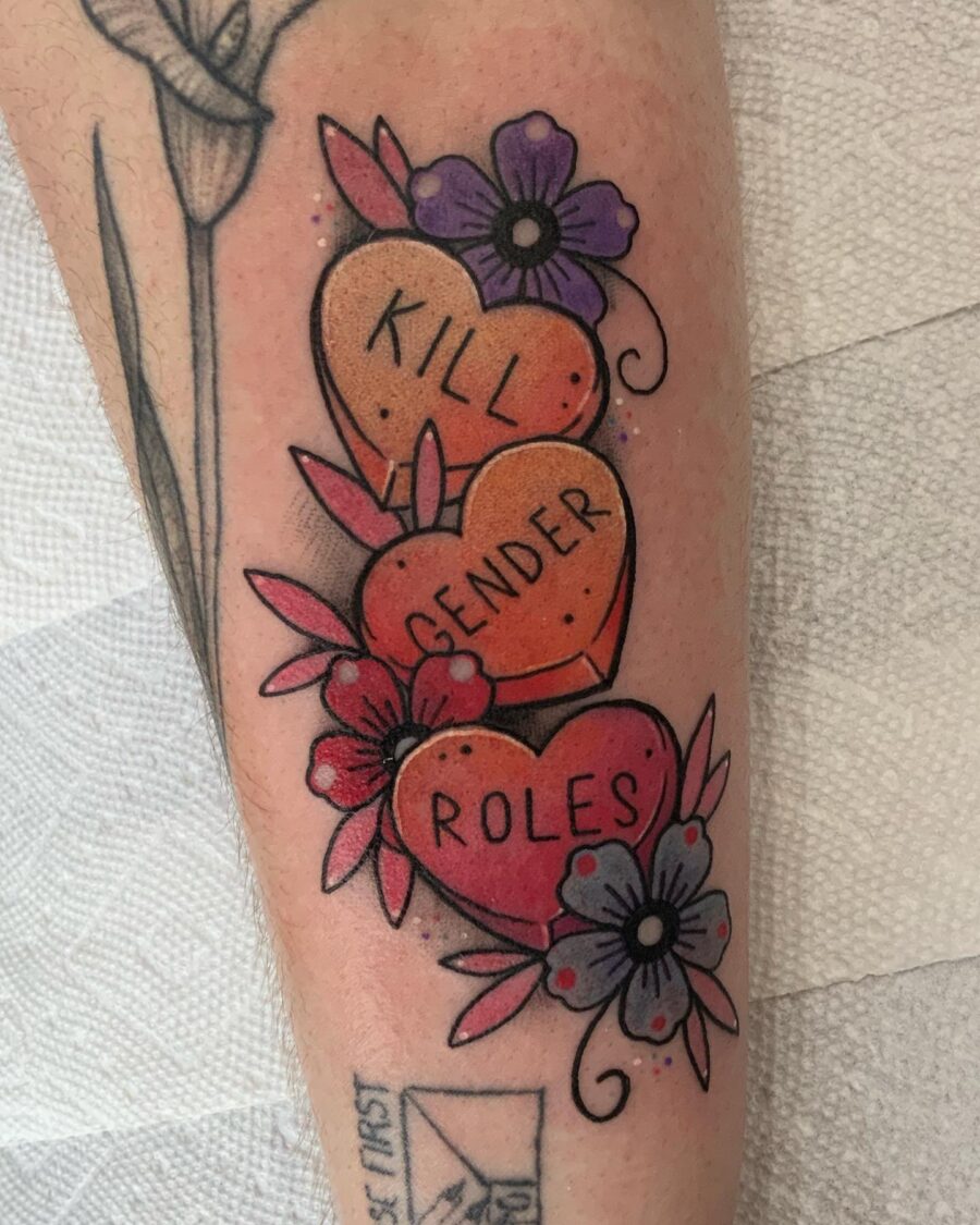Whimsical Candy Heart Tattoo Design for All Tattoo on skin