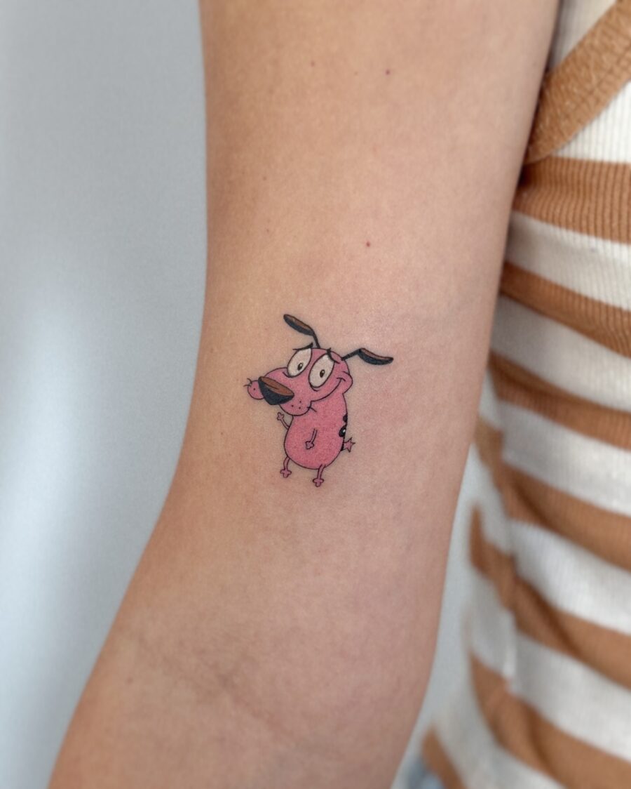 Charming Courage defies his cowardly reputation Tattoo on skin