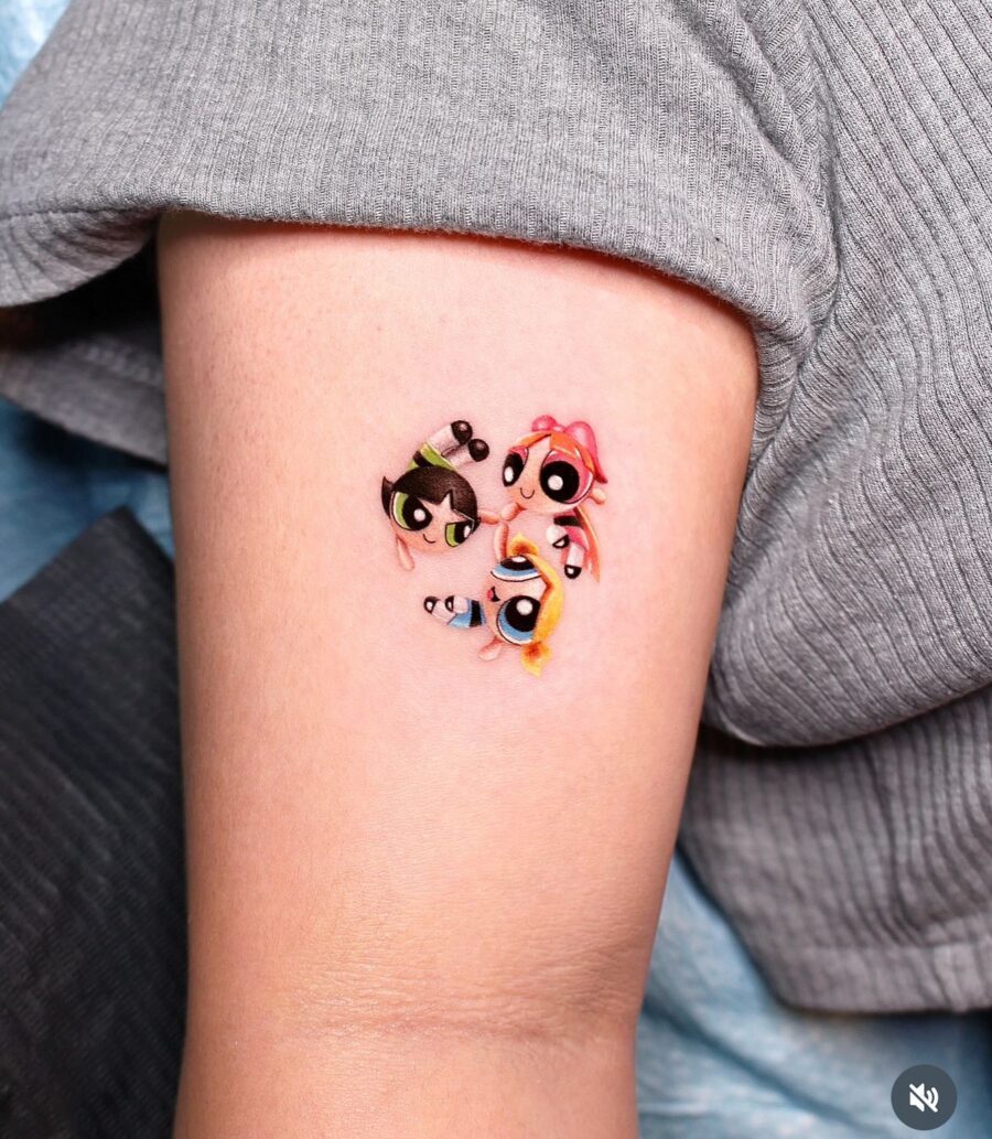 Charming Powerpuff Girls Tattoo Design Tattoo on skin