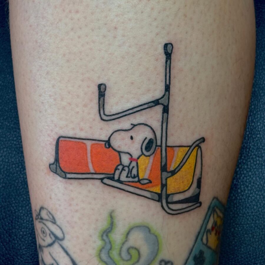 Charming Snoopy Tattoo on White Skin Tattoo on skin