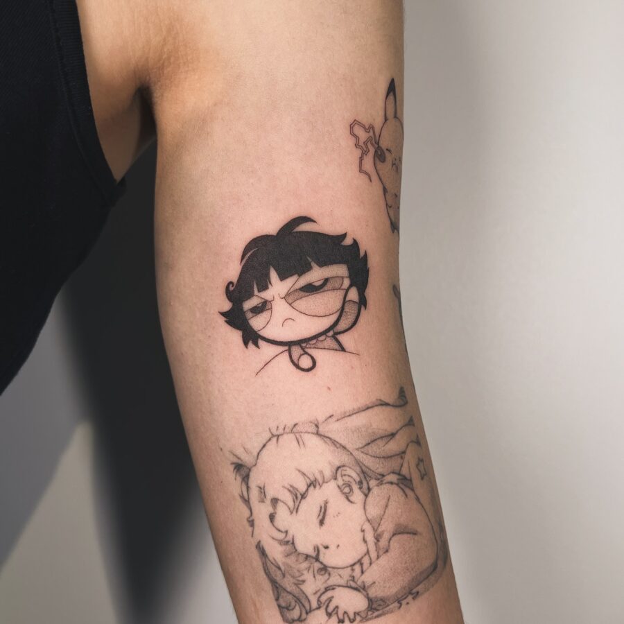 Expressive cartoon tattoos with a playful vibe Tattoo on skin