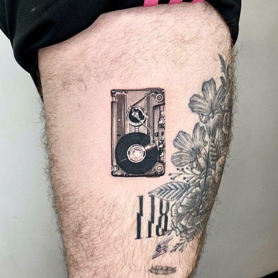 Classic cassette tattoo embodies nostalgia and music love Tattoo on skin