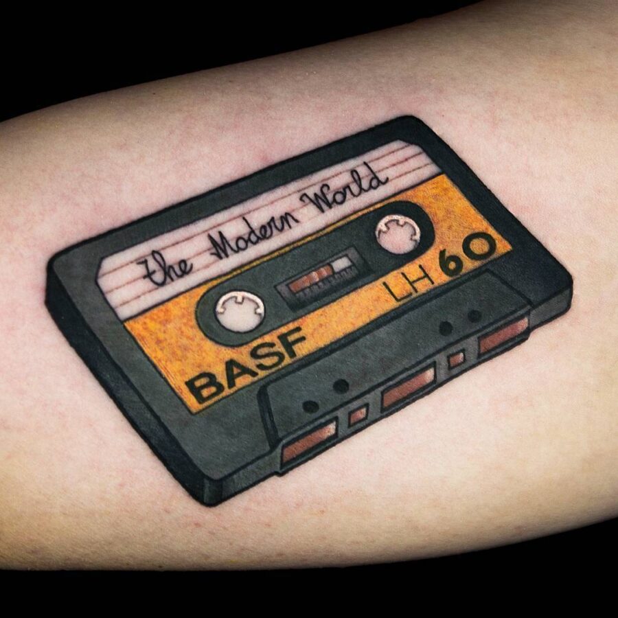 Nostalgic Cassette Tape Tattoo Design Tattoo on skin