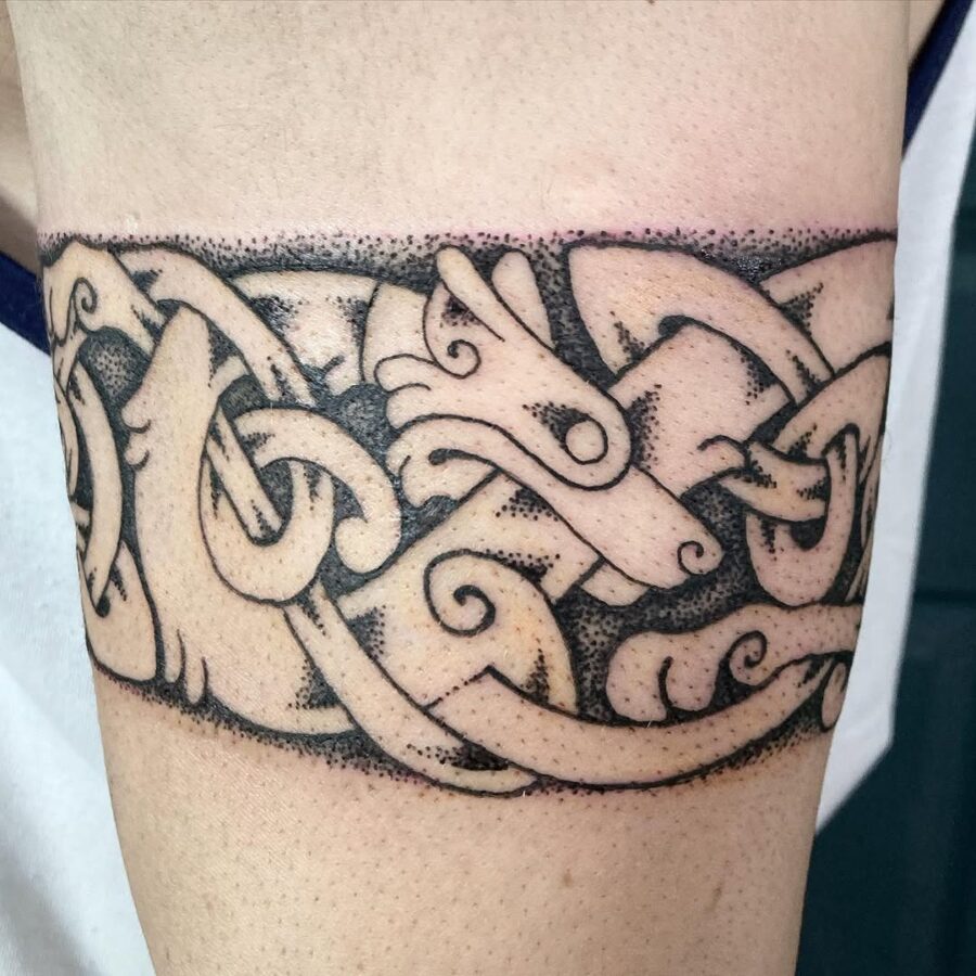 Intricate black ink Celtic knot tattoo design Tattoo on skin