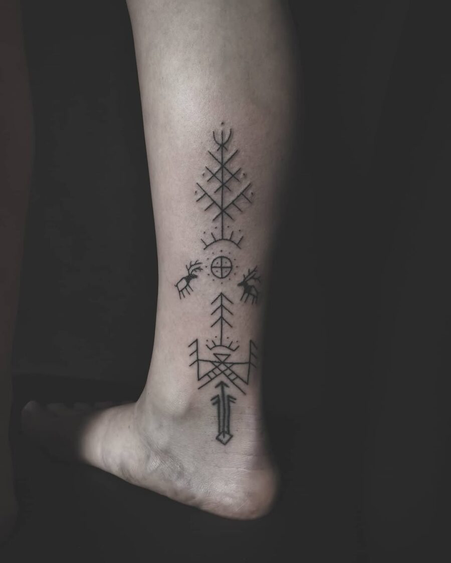 Intricate Celtic design tattoo on leg Tattoo on skin