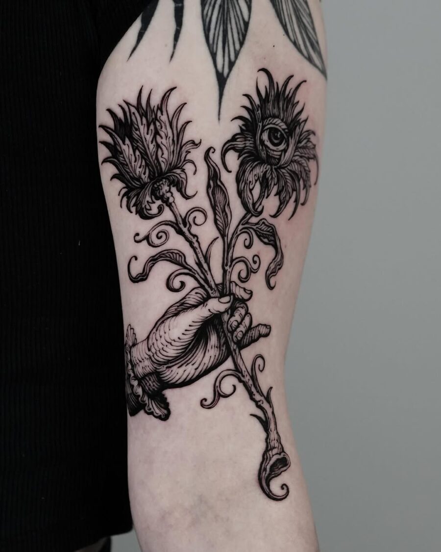 Intricate floral Celtic tattoo design for arm Tattoo on skin