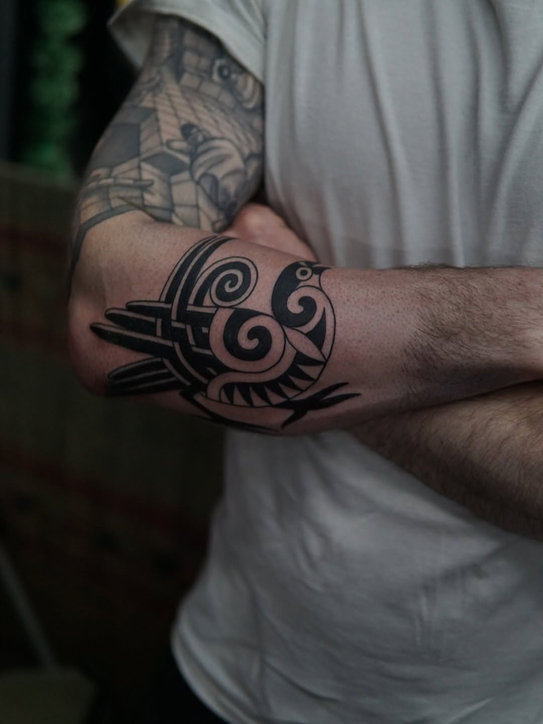 Stylish Celtic bird tattoo showcasing intricate details Tattoo on skin