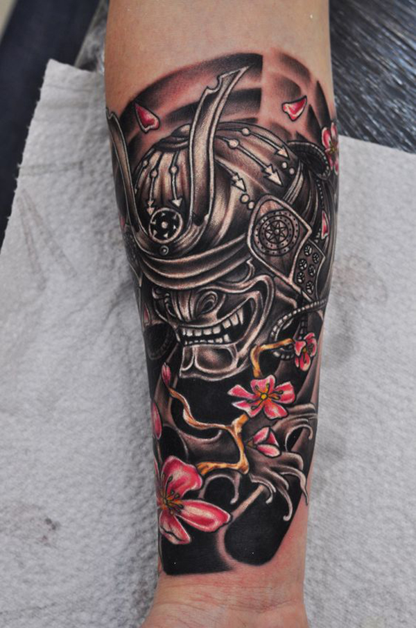 The Determined, Menacing Samurai Tattoo on skin