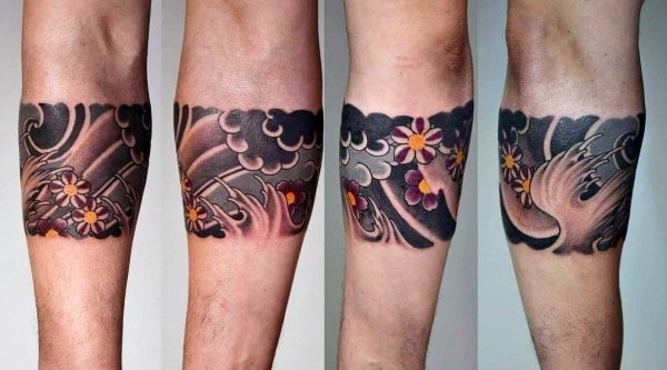 The Floral, Watery Arm Band Tattoo on skin