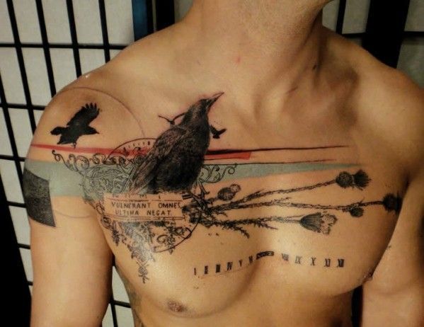 Each Hour Wounds Chest Tattoos Tattoo on skin