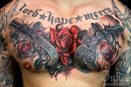 Lord have mercy Chest Tattoos Tattoo on skin