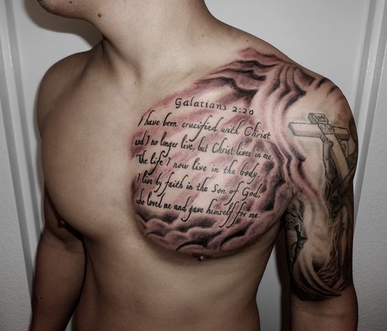 Top Left Chest Bible Verse Tattoo Chest Tattoo Tattoo on skin
