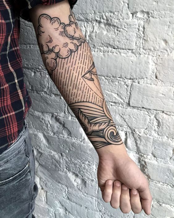 Monochrome Cloud Tattoos Tattoo on skin