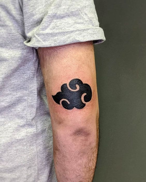 Single Black Cloud Tattoos in Abstract Style Tattoo on skin