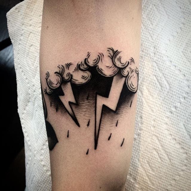 Tattoo Picture of Thundering Clouds Tattoo Tattoo on skin