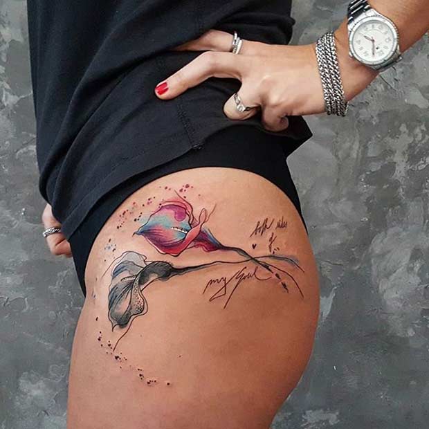 Embrace Your Stretch Marks with Floral Art Tattoo on skin