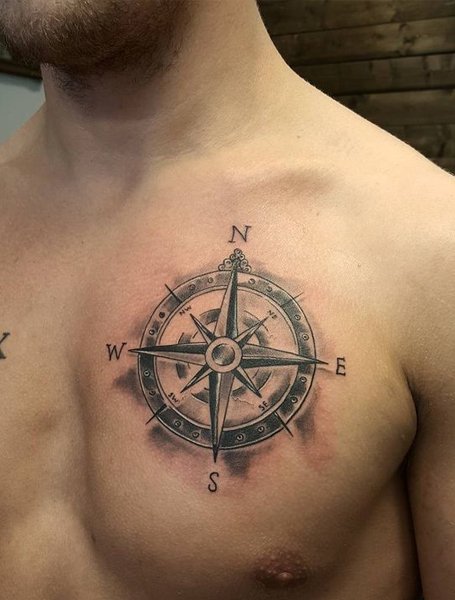 My Heart as My Compass Tattoo on skin