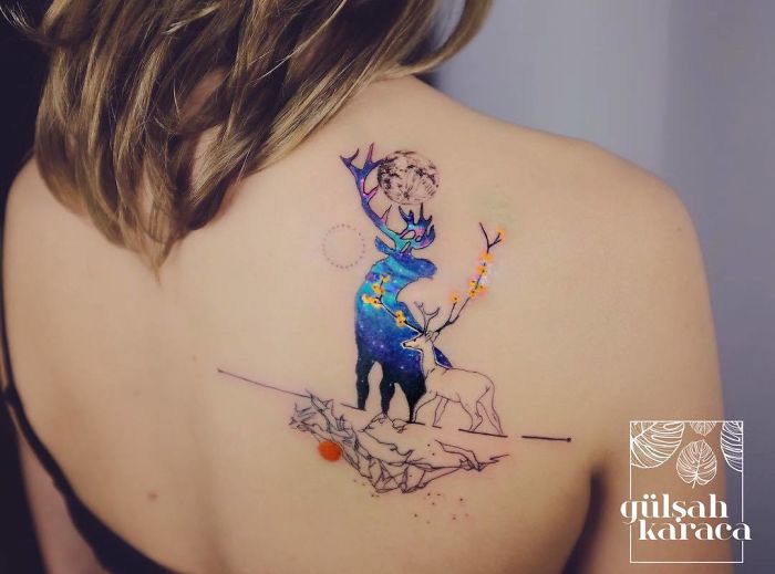 Seasons of Stags Fantasy Tat Tattoo on skin