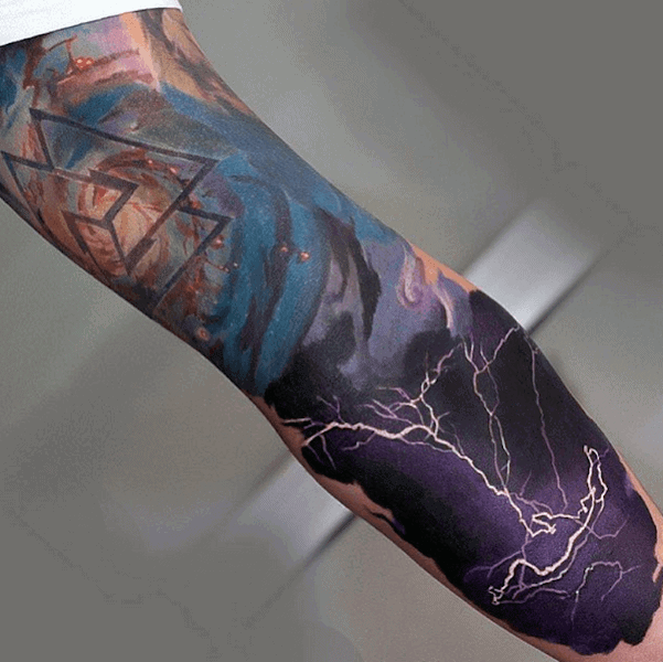 The Lightning and the Thunder Tattoo Designs Tattoo on skin
