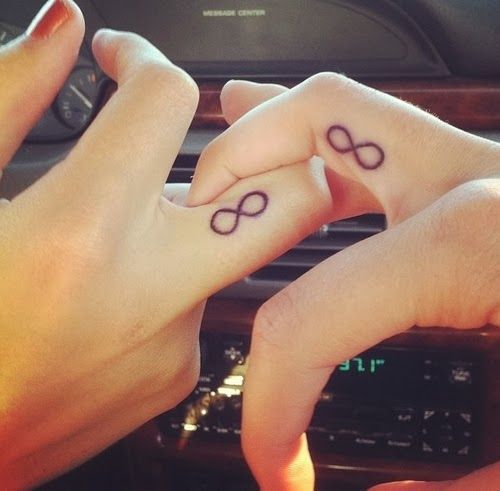 Infinity Tiny Couple Finger Tattoo Tattoo on skin