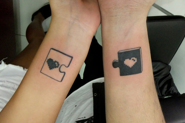 Modern Yin Yang Couple Tattoo Ideas Tattoo on skin