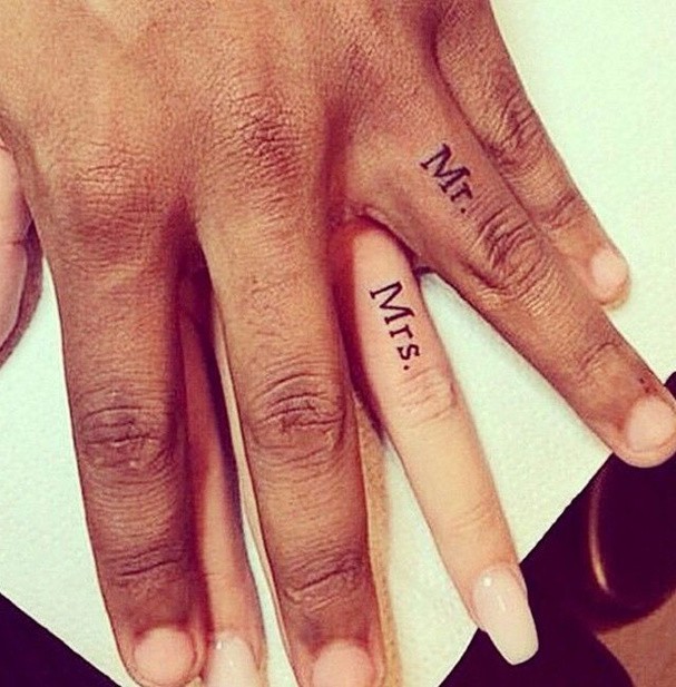 Mr. and Mrs. Couple Tattoos Tattoo on skin