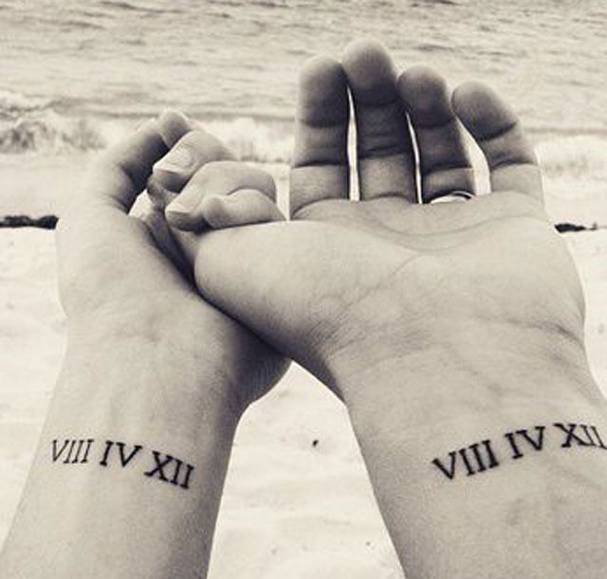 Roman Numerals Tattoo on skin
