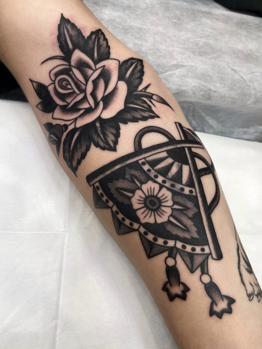 Black rose and dreamcatcher tattoo design Tattoo on skin
