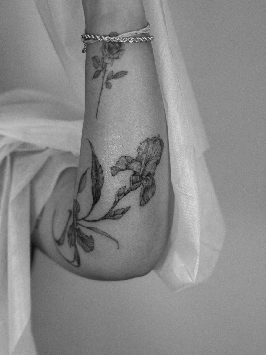 Delicate floral cover-up tattoo design Tattoo on skin